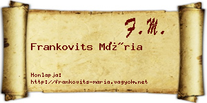 Frankovits Mária névjegykártya