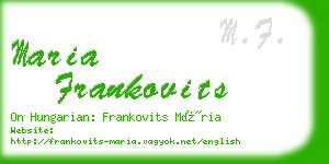 maria frankovits business card